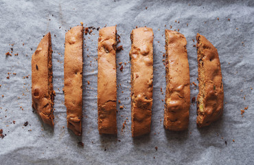 Sliced Biscotti, Italian cookies 