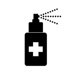 Spray Alcohol Black Icon ,Isolated On Transparent Background,Vector Illustration EPS10