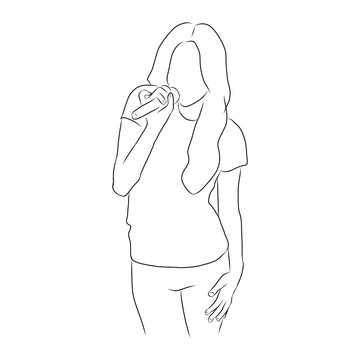 woman singing outline style clip art preview