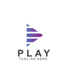 Abstract play button logo design