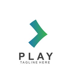 Abstract play button logo design