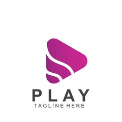 Abstract play button logo design