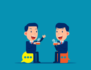 Meeting and talking. Break time vector illustration