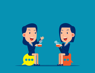 Meeting and talking. Break time vector illustration