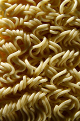 Close up of instant noodles texture