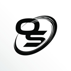 Initial Letter OS Brush Effect Logo Design