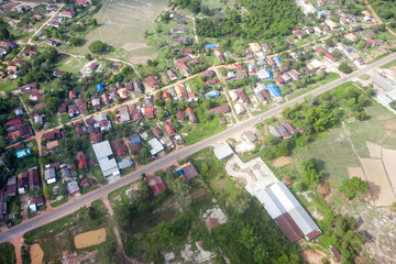 Naklejka premium Arial view on a countryside village