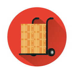 cart with boxes carton delivery service