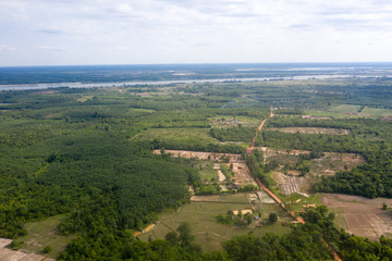 aerial view of agriculture field