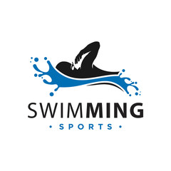 vector logo sport swimming in water
