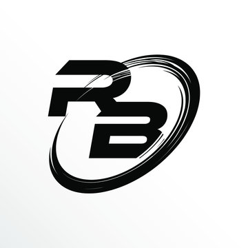 recommend clip art: Initial Letter RB Brush Effect Logo Design