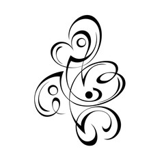 ornament 1151. decorative abstract ornament with curls in black lines on a white background