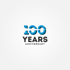 100 Year Anniversary Black Number Vector Design Illustration