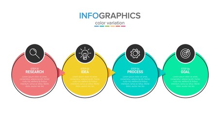 Infographic design with icons and 4 options or steps. Thin line vector. Infographics business concept. Can be used for info graphics, flow charts, presentations, web sites, banners, printed materials.