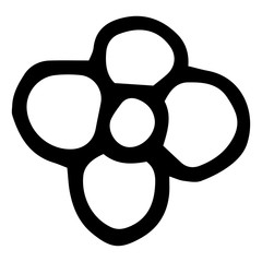 Flower drawing. Vector hand-drawn doodle illustration