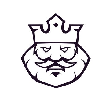 King mascot logo silhouette version. king logo in sport style, mascot logo illustration design vector