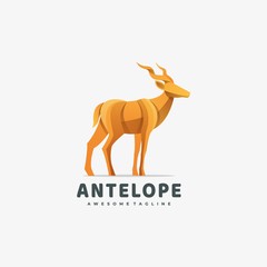 Vector Logo Illustration Deer Gradient Colorful Style.