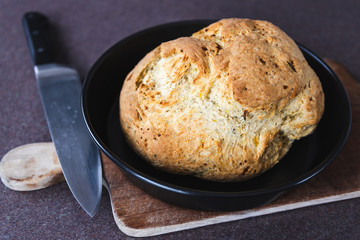 Fototapeta premium plant-based food, vegan Australian damper soda bread