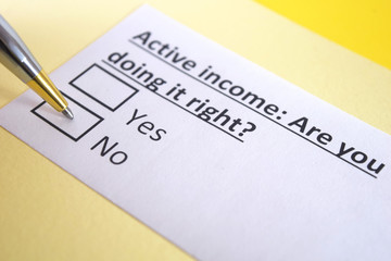 One person is answering question about active income.