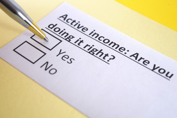One person is answering question about active income.