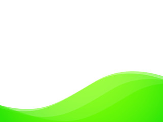 Abstract background, green waves, flat design, copy space, vector, wavy elements for presentation, template