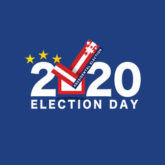 2020 Presidential Election Vote Typography Vector Illustration