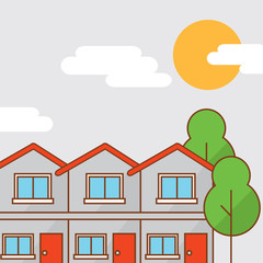 Flat Design Urban Landscape Vector Illustration