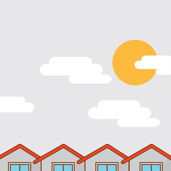 Flat Design Urban Landscape Vector Illustration