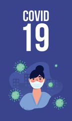 female doctor using face mask for covid19