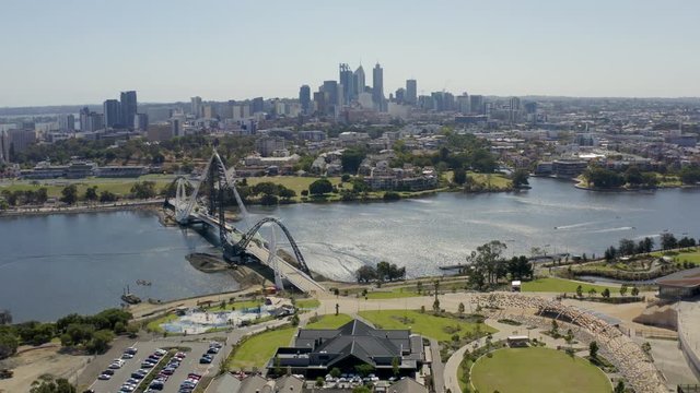 perth australia, bridge, sea, river, overlooking the city and buildings