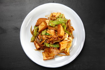 豚肉と厚揚げの味噌炒め