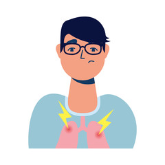 businessman sick with respiratory failure