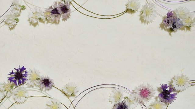 Flowers on a white paper
