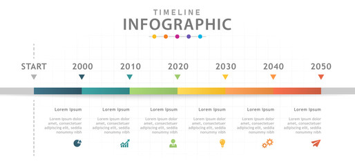 Fototapeta na wymiar Infographic template for business. 6 Steps Modern Timeline diagram, presentation vector infographic.