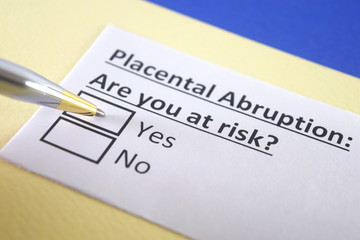 One person is answering question about placental abruption.