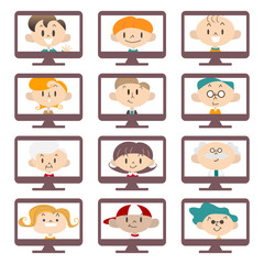 パソコン画面　人物色々