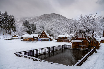 Ainokura & Suganuma Gassho-zukuri Village snow in Toyama, Japan