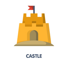 Fototapeta na wymiar Castle sand flat icon design