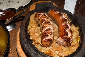Silesian Sausage (Kiełbasa śląska) smoked pork sausage from Silesia (Śląsk). Kiełbasa jałowcowa
