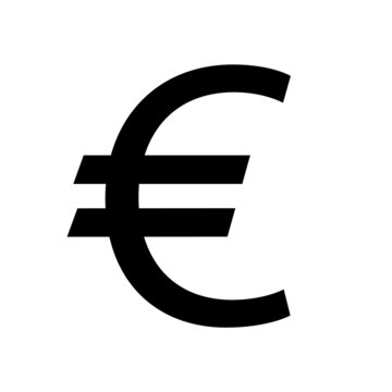 Euro sign, symbol, Vector pictogram