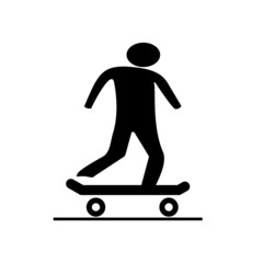 Skateboard sign, symbol, Vector pictogram