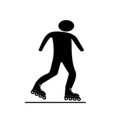 Fototapeta na wymiar Roller skate sign, symbol, Vector pictogram