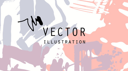 Fototapeta premium Artistic creative universal cards. Hand Drawn textures.