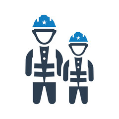 Construction worker team icon