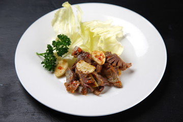 砂肝のにんにく炒め