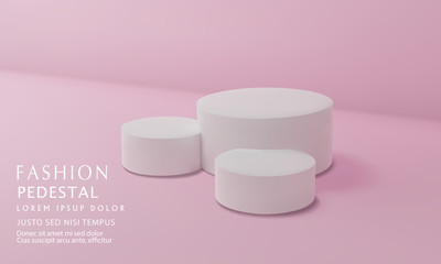  Vector pink minimal scene , podiumfor cosmetic product presentation. Abstract background with geometric podium platform in pastel colors. Template for design, presentation, advertisement.3d rendered.