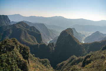 Fototapeta premium Beautiful mountain landscape in Hunan Province, China