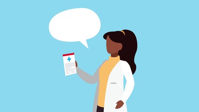 afro female doctor professional animation