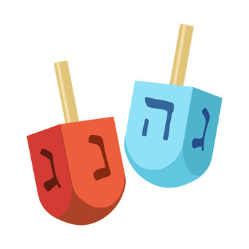 Vector illustration of dreidel and jewish symbol. Web element of dreidel and religion vector icon for stock.