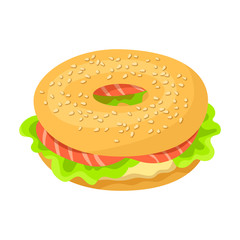 Sandwich vector icon.Cartoon vector icon isolated on white background sandwich.